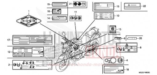 ETICHETTA DI AVVERTIMENTO CB500FF di 2015
